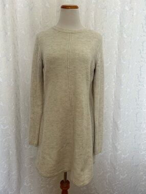 Shrinking Violet Cream Long Sleeve Knit Dress